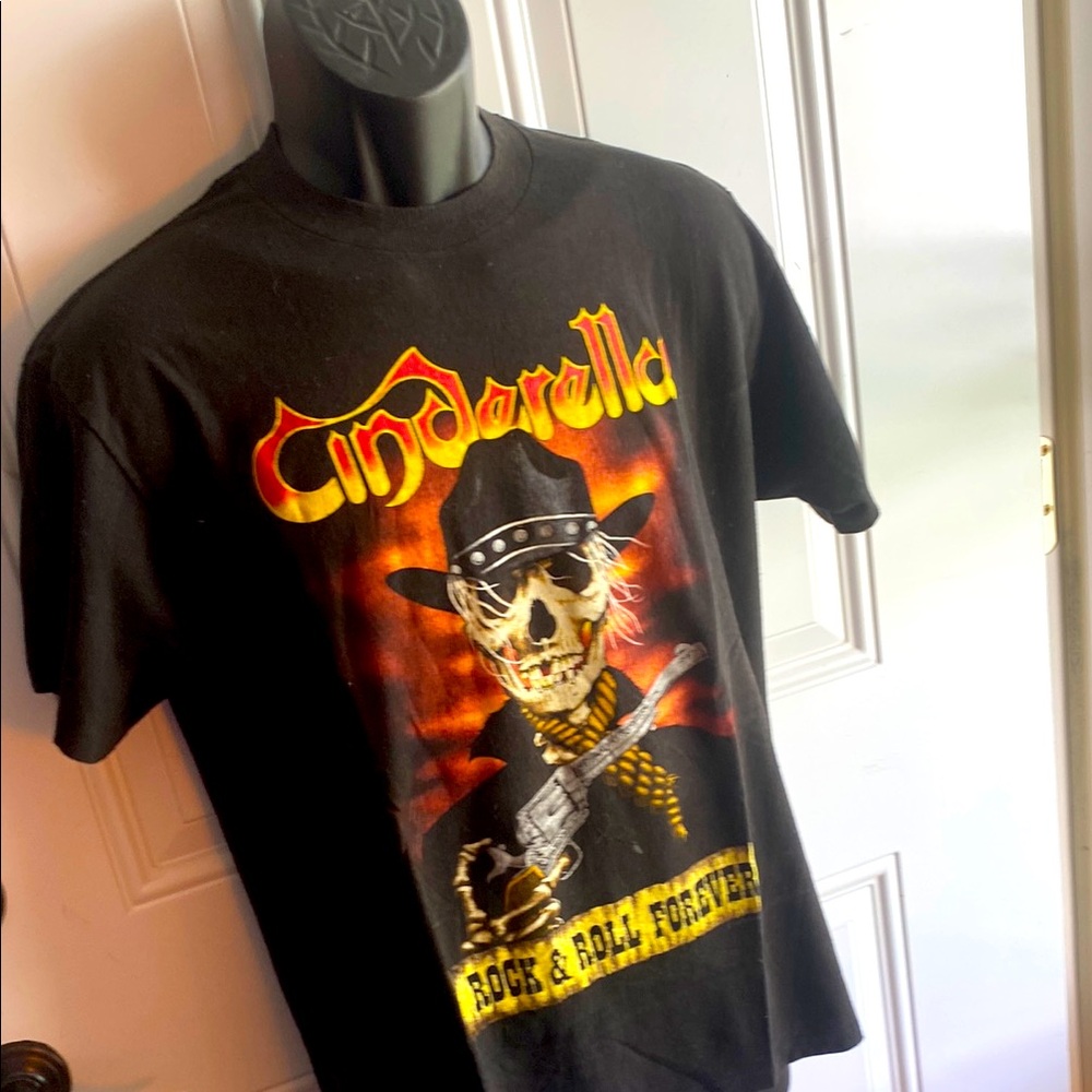 Cinderella Black and Red Short Sleeve Tee with Bold Graphic